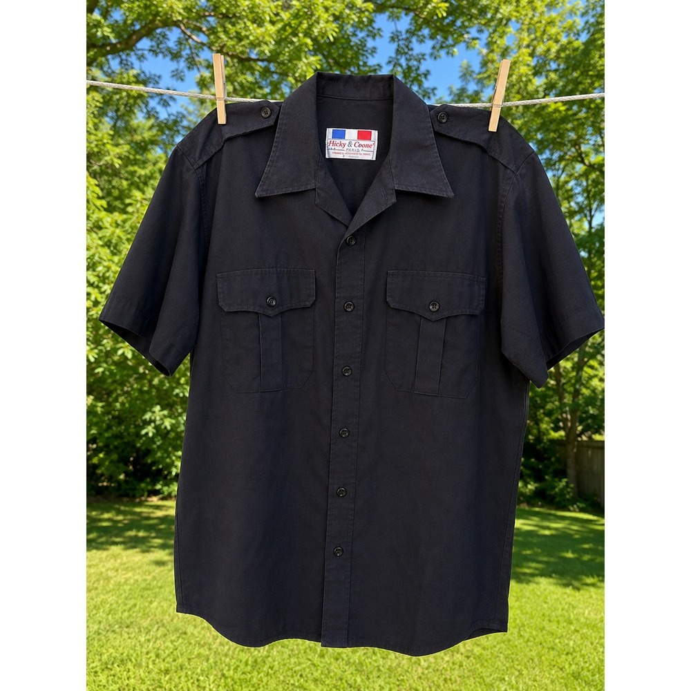 Flying Cross Uniform‎ Shirt Mens XL Navy Short Sleeve Security Police USA